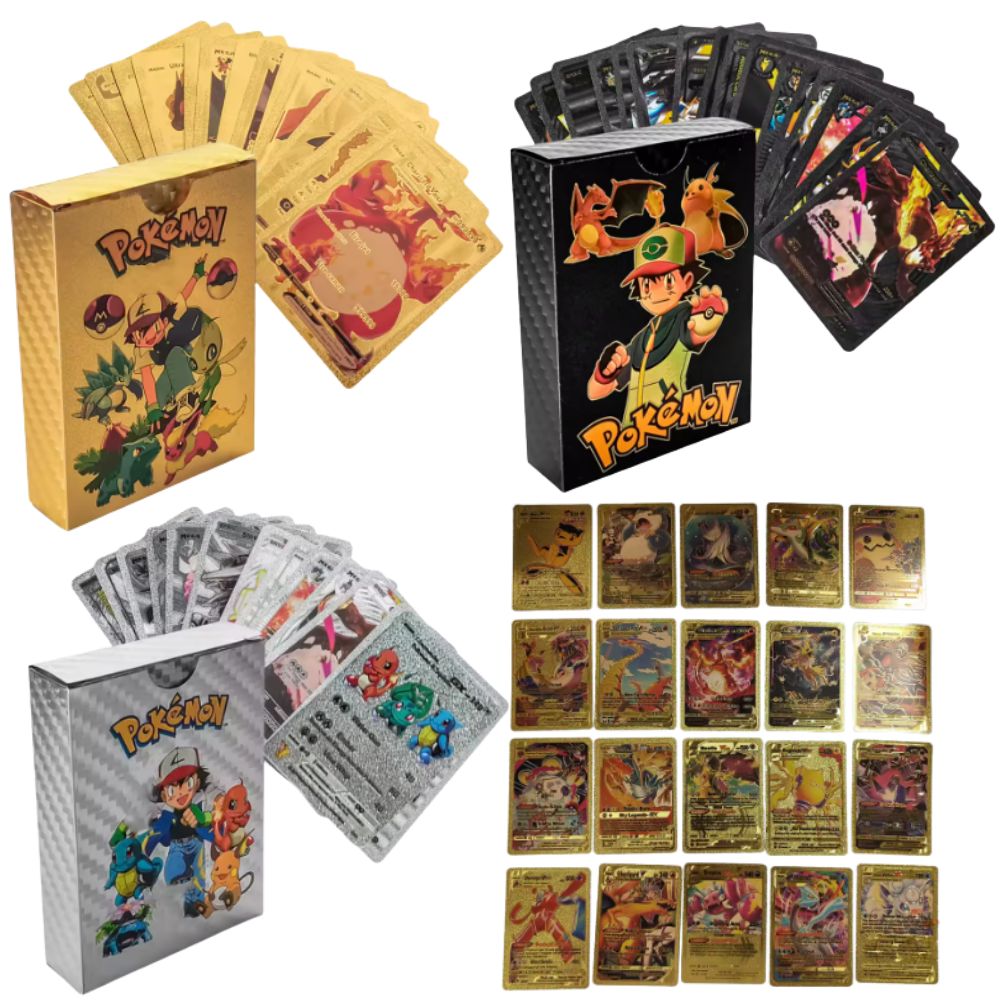 Party Games Good - 55PCS Pokémon Cards Vmax GX Gold