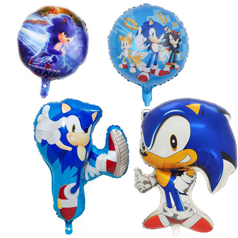 Party Games Good - Cartoon Blue Flashing the Hedgehog Balloon