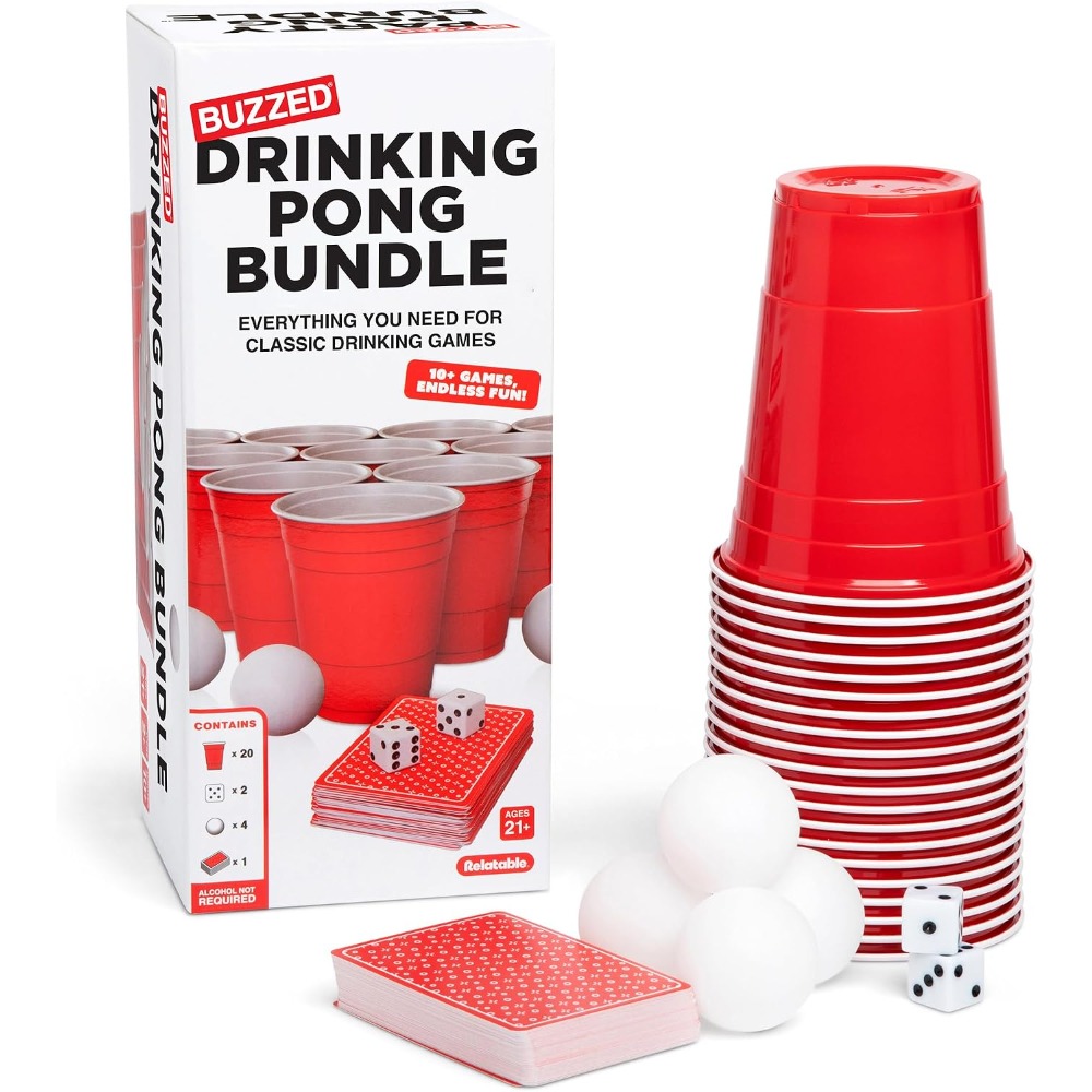 Party Games Adults Drinking - Drinking Pong Game Set with Dice