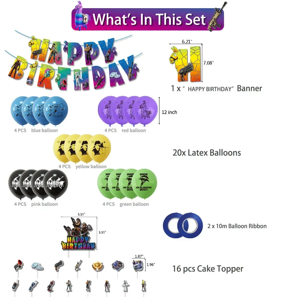 Hot Game Fortnite Theme DIY Ba - Party Games Good recension och pris