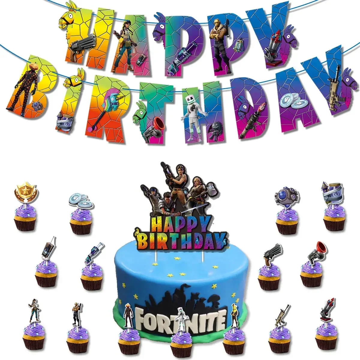 Hot Game Fortnite Theme DIY Ba - Party Games Good recension och pris