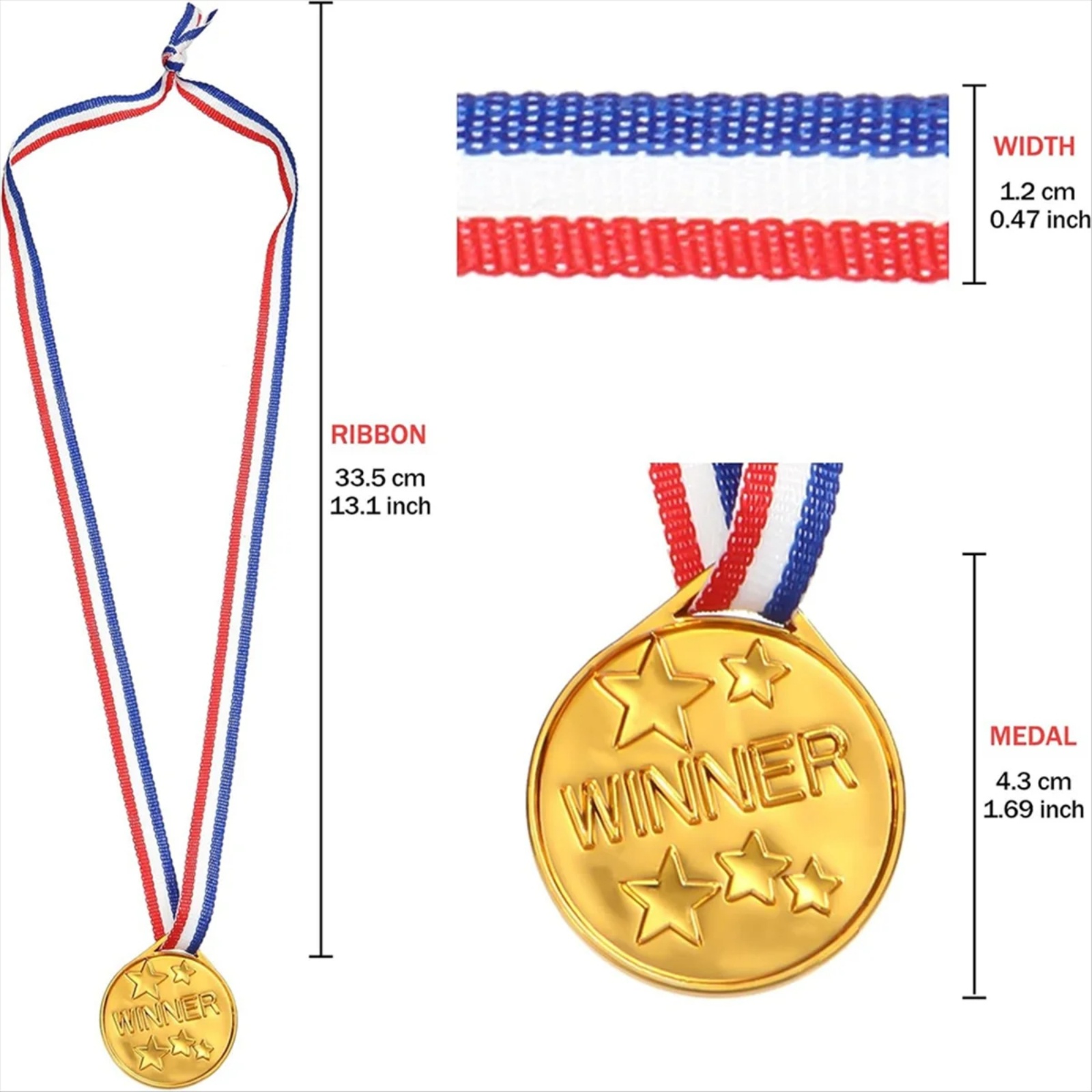 30Pcs Plastic Gold Winners Med - Party Games Engagement recension och pris