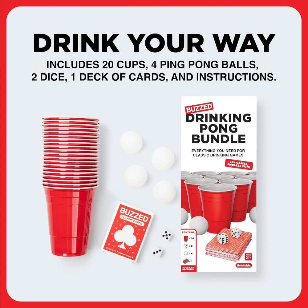 Drinking Pong Game Set with Di - Party Games Adults Drinking recension och pris